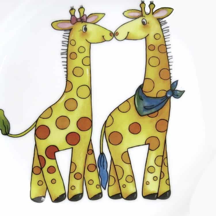 Kindergarten Porzellan Motiv Giraffenpaar