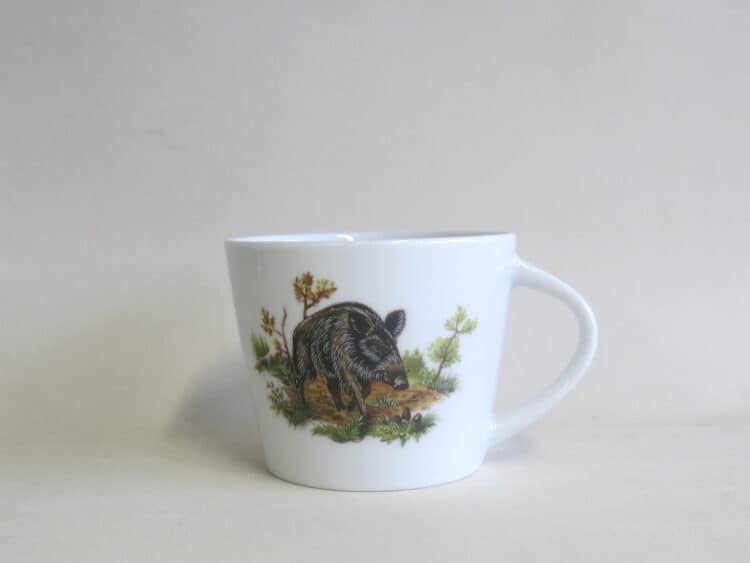 Porzellan Tasse Clio Jagdmotiv Wildschwein