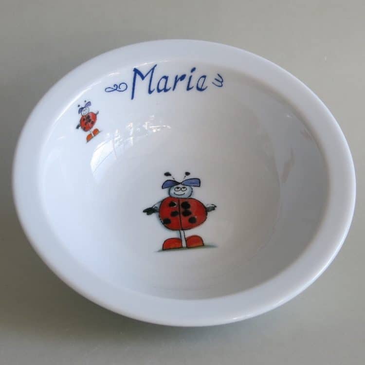 Kinderset Porzellan Müslischüssel 16 cm Marienkäferkind