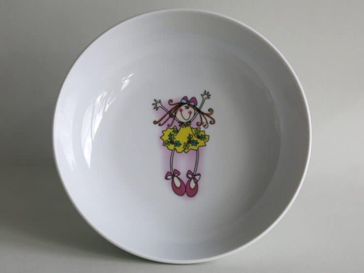 Kindergeschirr Porzellan tiefe Schale 18cm mit Ballerina Püppi