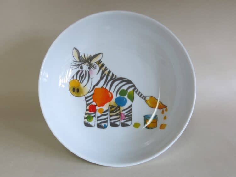 Kindergeschirr Porzellan tiefe Schale 18cm mit Zebra