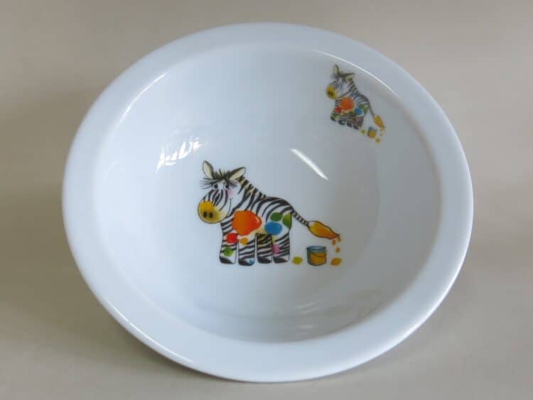 Kindergeschirr Porzellan Müslischüssel 16cm mit Zebra