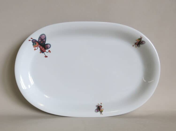 Porzellanplatte Olympia mit Smilla Schmetterling