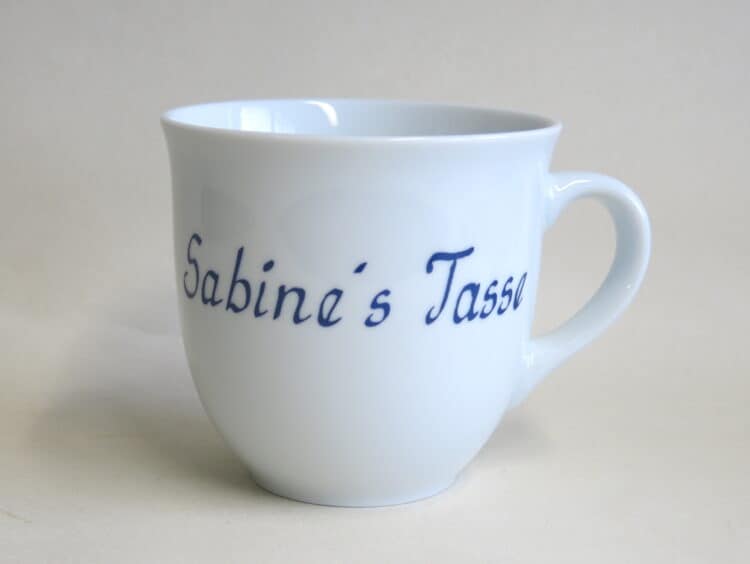 Becher Mirek mit Sonderaufschrift Name plus Tasse