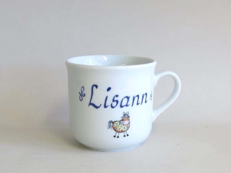 Namenstasse Becher Kid kunterbuntes Pferdchen Flora