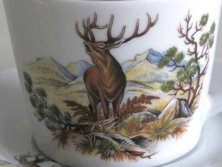 Jagdmotiv röhrender Hirsch für Tasse