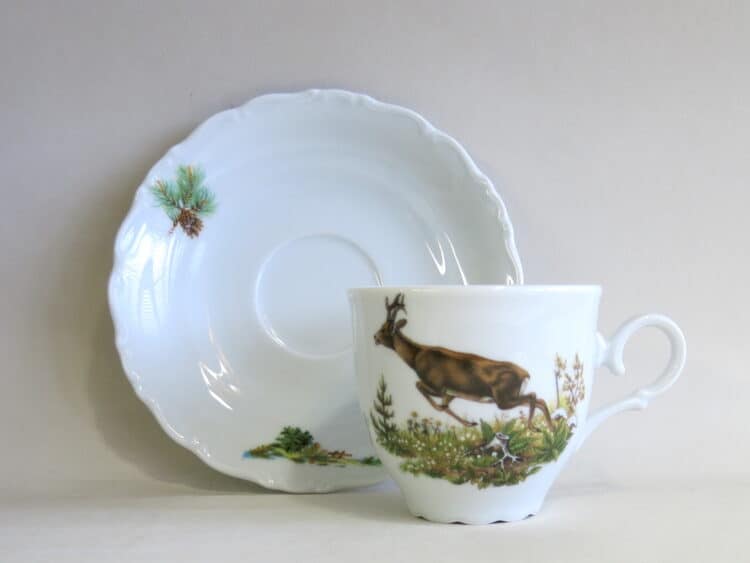 Ofelie Tasse mit untertasse Jagdmotiv Rehbock