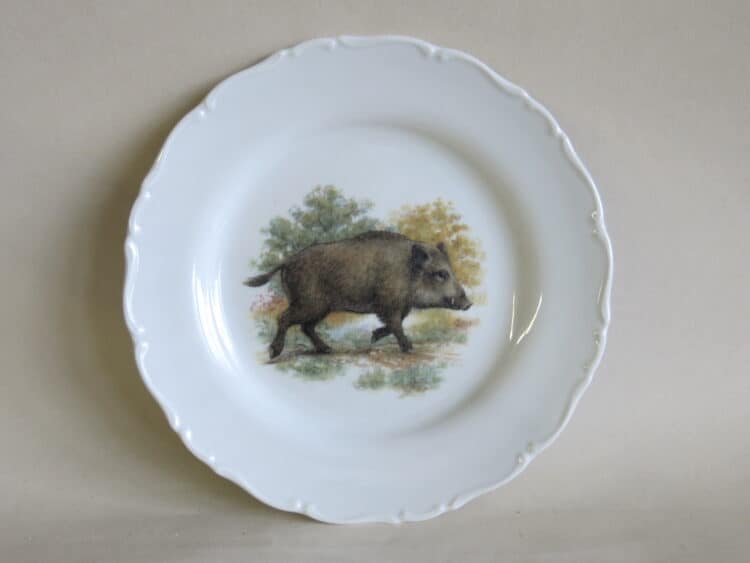 Ofelie Porzellan Teller 19 cm englische Jagdmotive Wildschwein