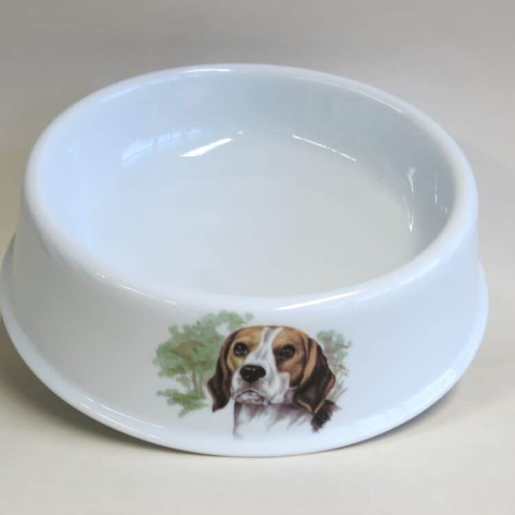 Futternapf aus Porzellan mit Hundemotiv Beagle