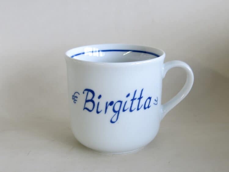 Klassische Namenstasse Sonderangebot Birgitta
