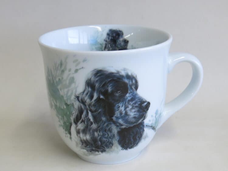 Porzellanbecher Mirek Cockerspaniel Blauschimmel