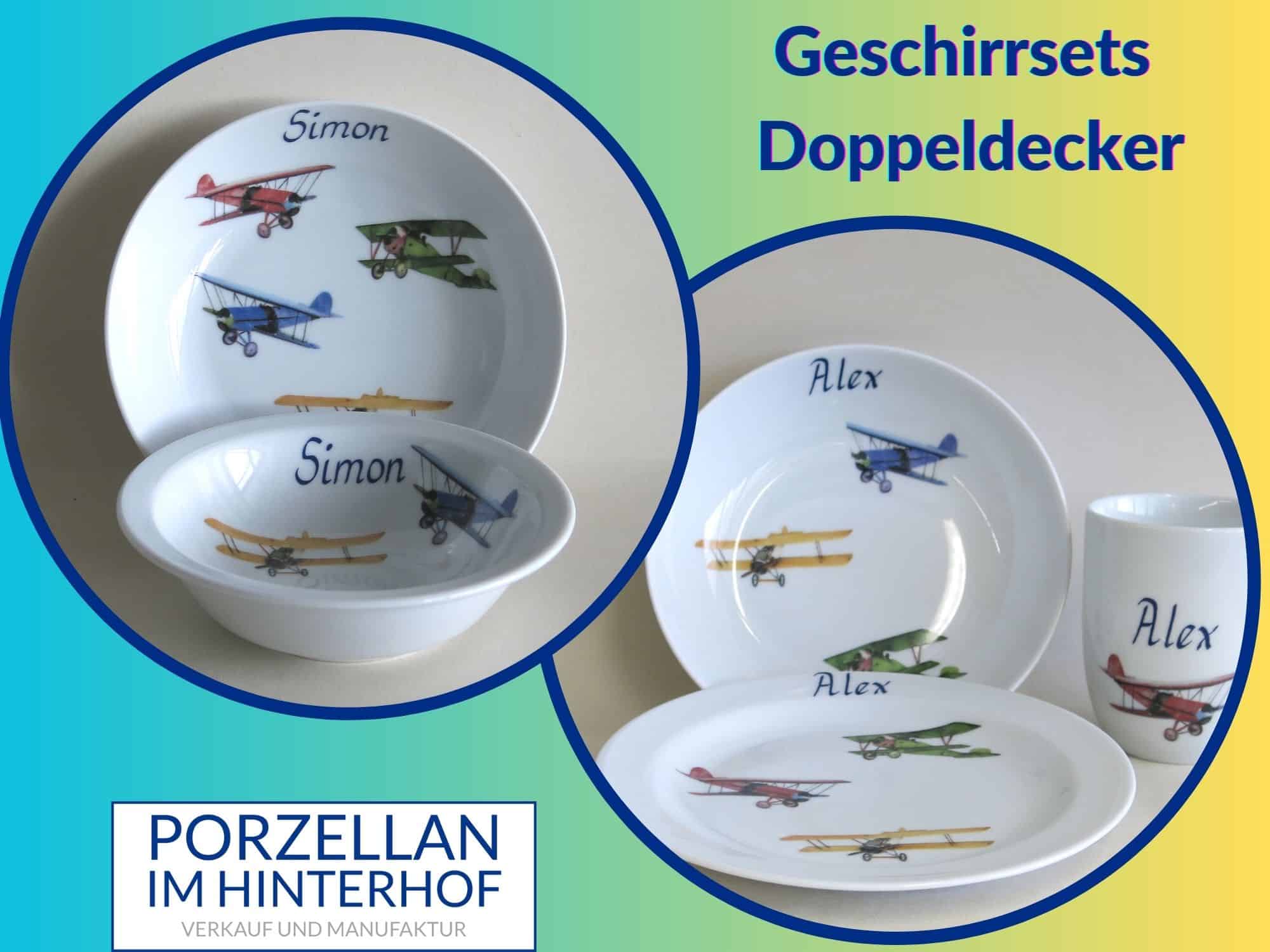 Bestseller April Porzellan Geschirrsets Doppeldecker Flugzeuge