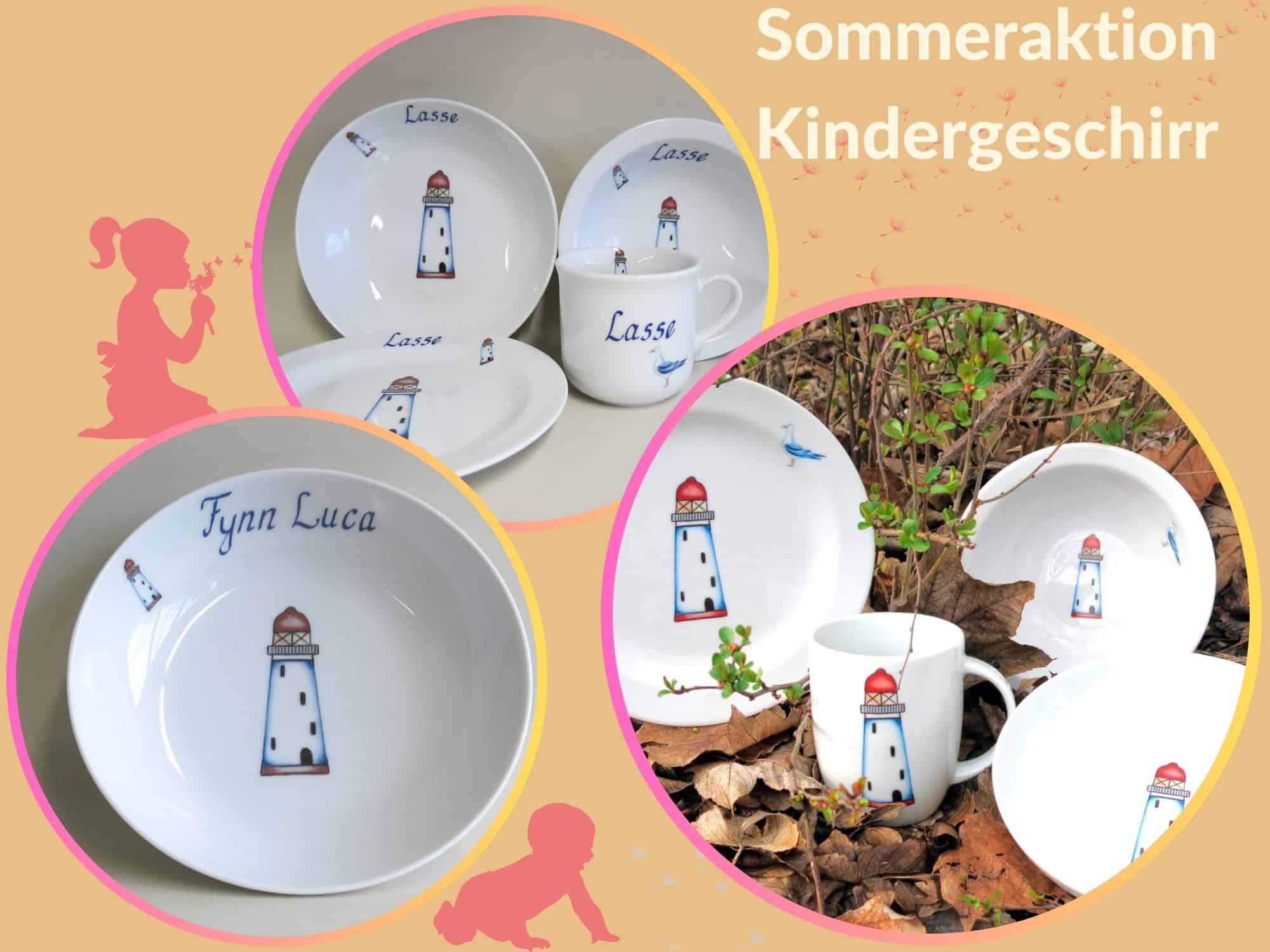 Sommeraktion 2023 Kindergeschirr roter Leuchtturm 24.6.- 6.7.2023 Angebot