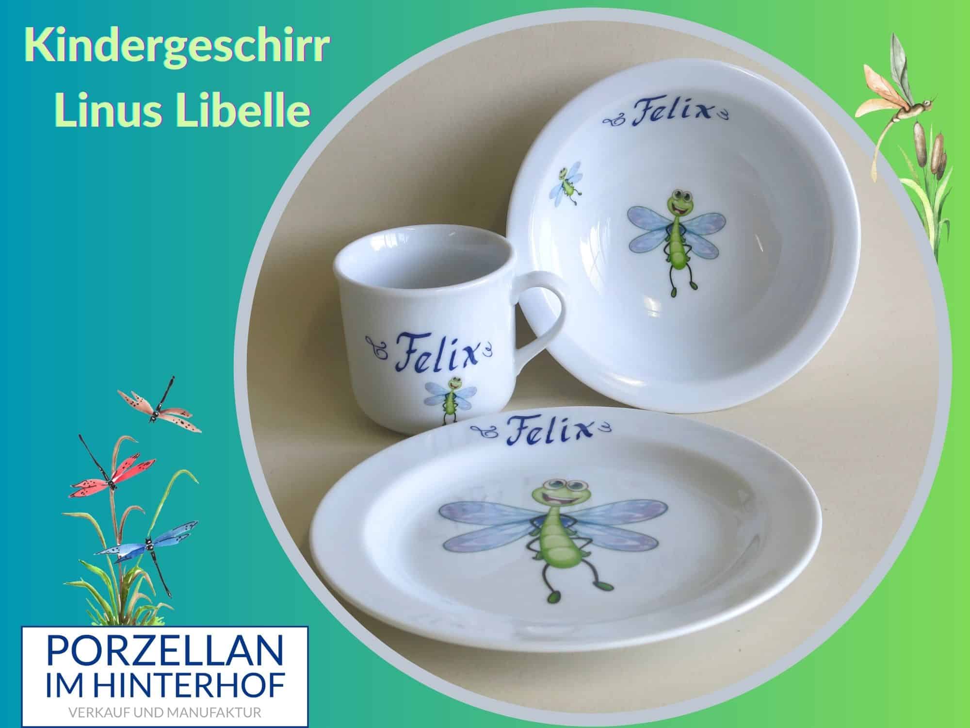 Porzellan Kindergeschirr Linus Libelle