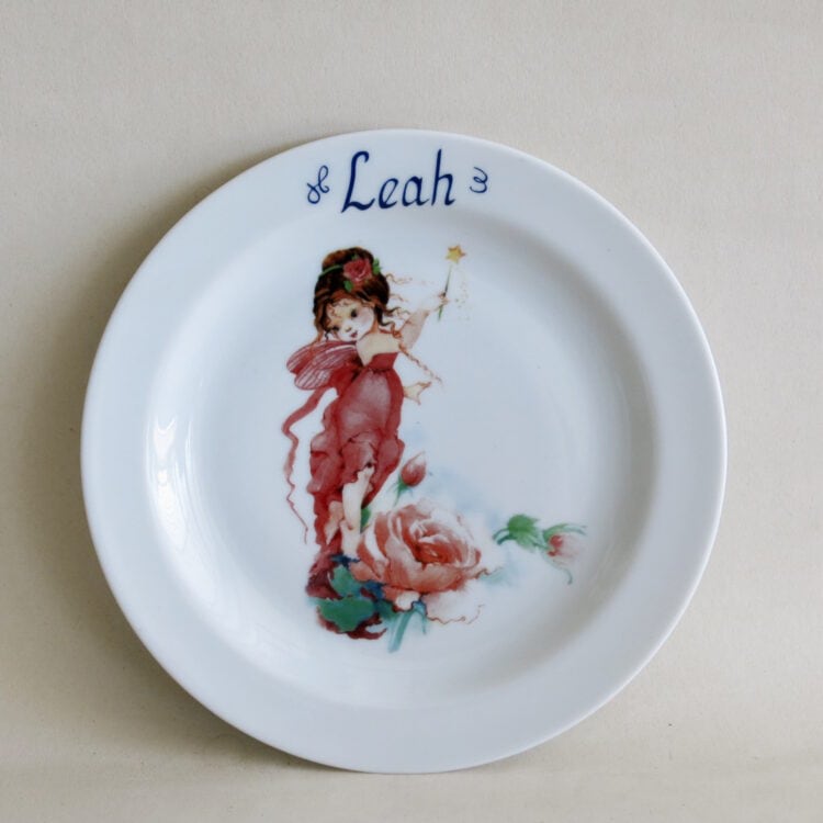 Sonderangebot personalisierte Einzelteile Kinderteller 19 cm Rosenelfe Namen Leah
